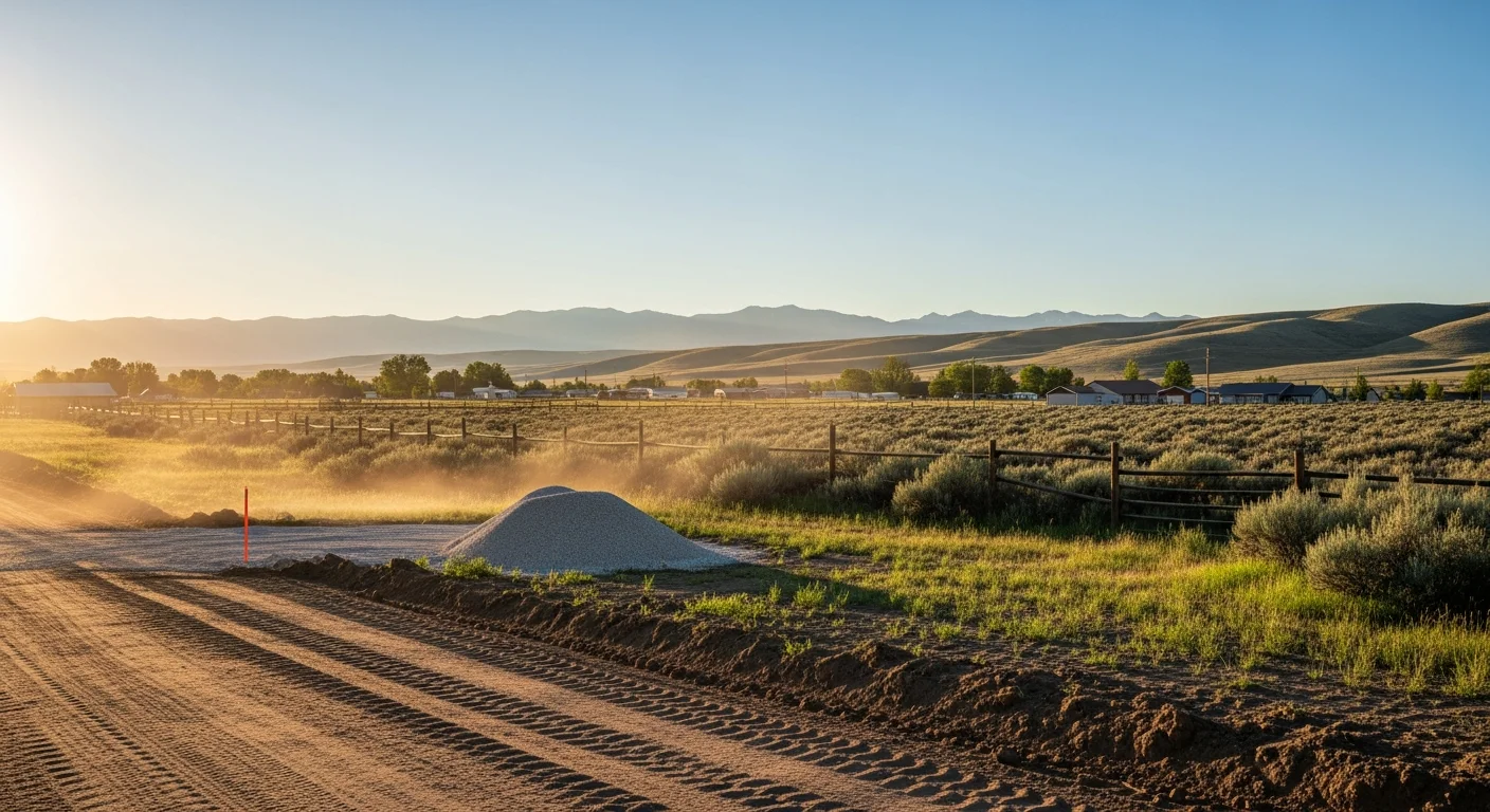 Lander, Wyoming community setting with valley landscape and clear skies.